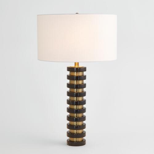 Marble Stack Lamp-Black