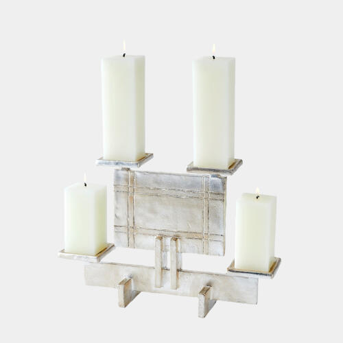 Industrial Era Candleholder-Silver