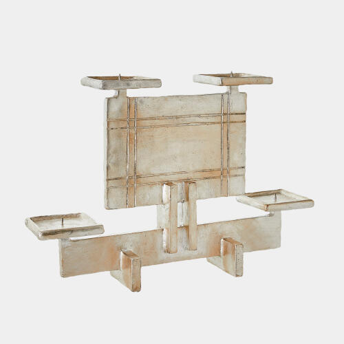 Industrial Era Candleholder-Silver