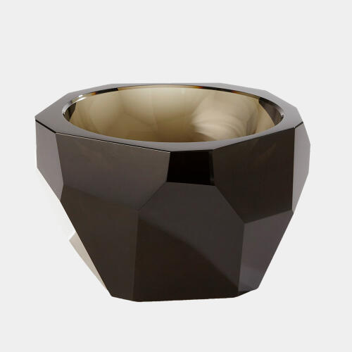 Annalisse Multi Facet Crystal Bowl-Gray