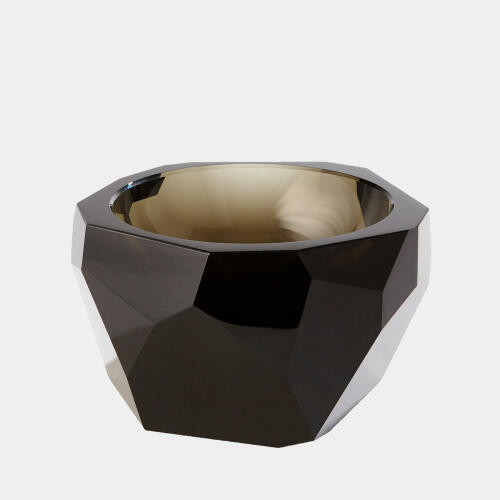 Annalisse Multi Facet Crystal Bowl-Gray
