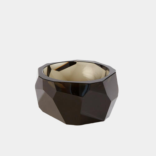 Annalisse Multi Facet Crystal Bowl-Gray