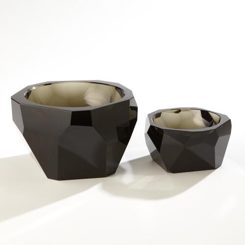 Multi Facet Crystal Bowl-Grey