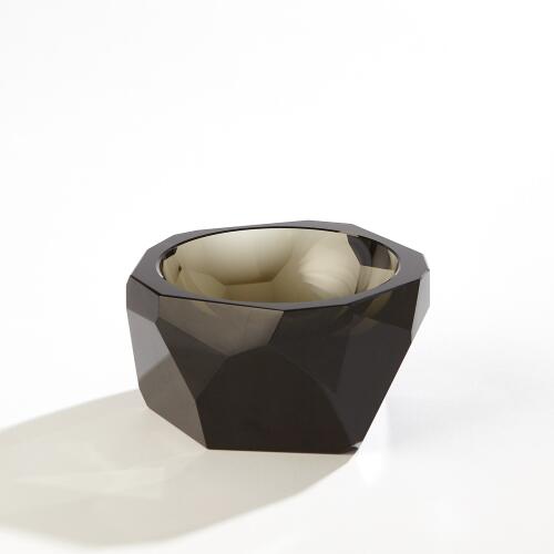 Multi Facet Crystal Bowl-Grey