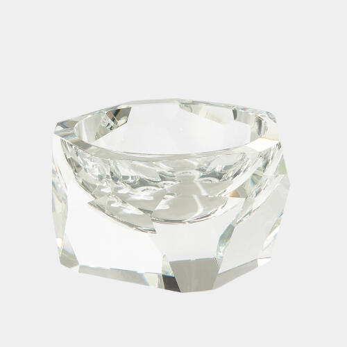 Annalisse Multi Facet Crystal Bowl-Clear