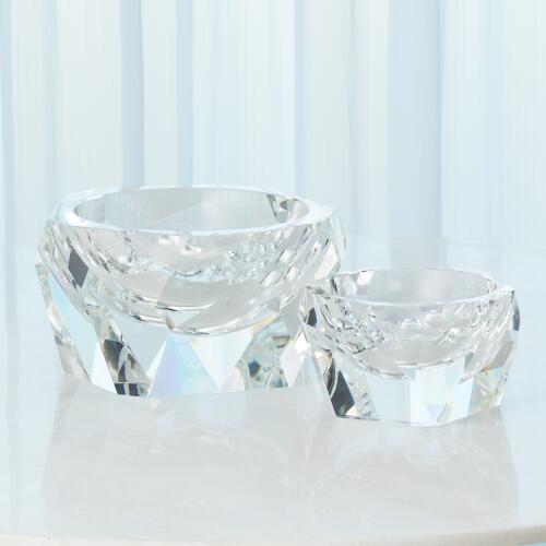 Multi Facet Crystal Bowl-Clear