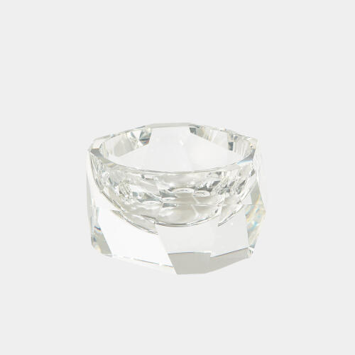 Annalisse Multi Facet Crystal Bowl-Clear