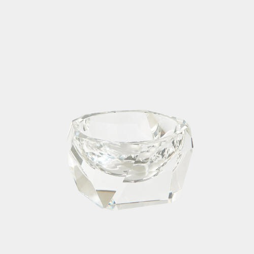 Annalisse Multi Facet Crystal Bowl-Clear