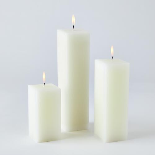 square pillar candle-unscented