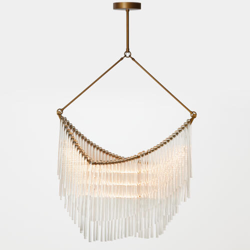 draped glass chandelier