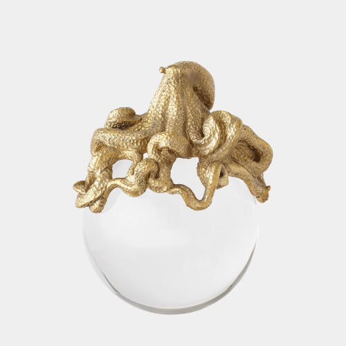 Octopus on Orb-Brass
