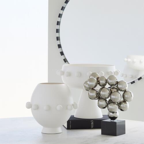 Sphere Sculpture-Nickel w/Black Granite