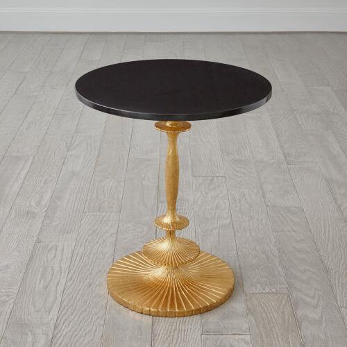 Fluted Side Table-Gold Leaf