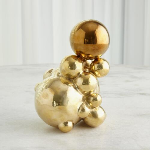 Bubble Orb Holder-Brass w/Brass Sphere