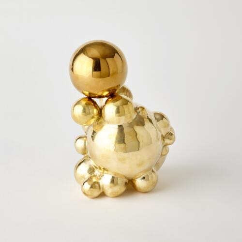 Bubble Orb Holder-Brass w/Brass Sphere