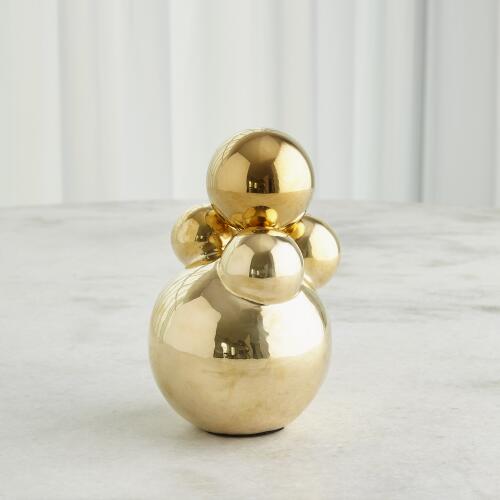 Bubble Orb Holder-Brass w/Brass Sphere