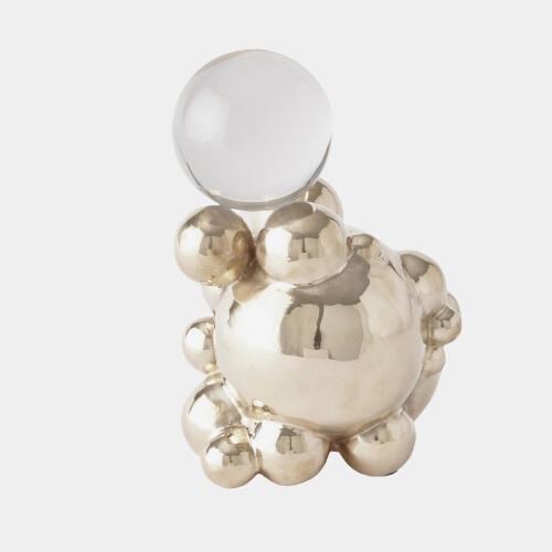 Mammatus Orb Holder-Nickel w/Crystal Sphere
