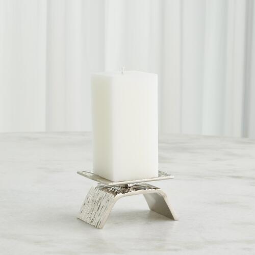 Double Torch Candleholder-Nickel