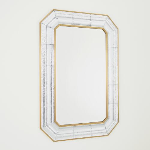 Manhattan Cast Glass Mirror-Brass