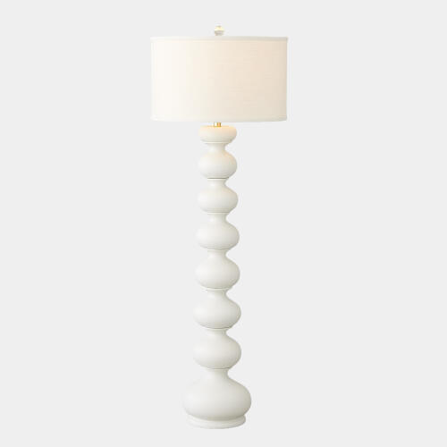 Ethel Stacked Bulb Floor Lamp-Matte White