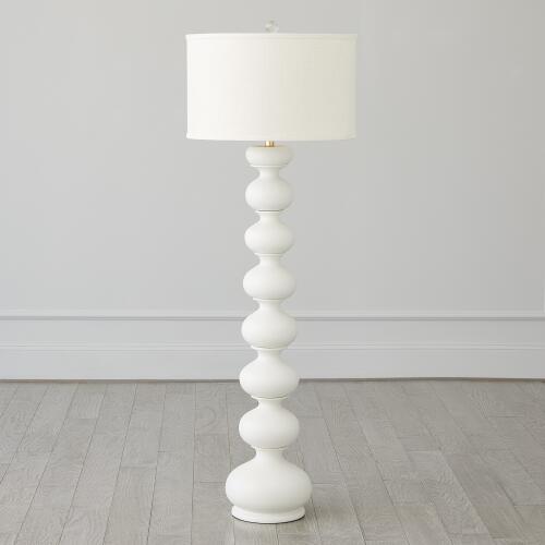 Ethel Stacked Bulb Floor Lamp-Matte White
