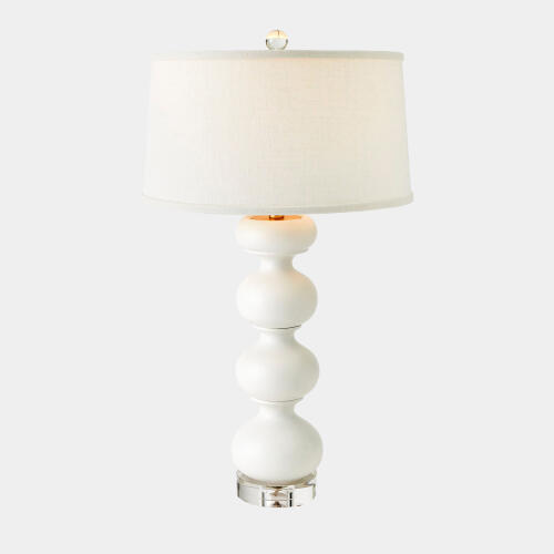 Ethel Stacked Bulb Table Lamp-Matte White