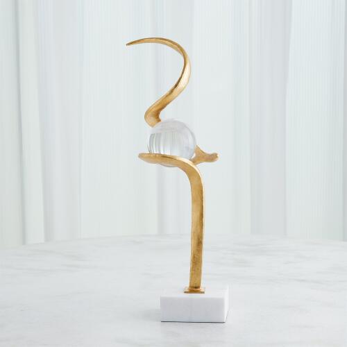 Captured Sphere Sculpture-Gold Leaf