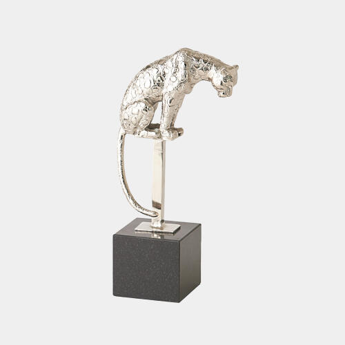 Perched Jaguar on Stand-Nickel