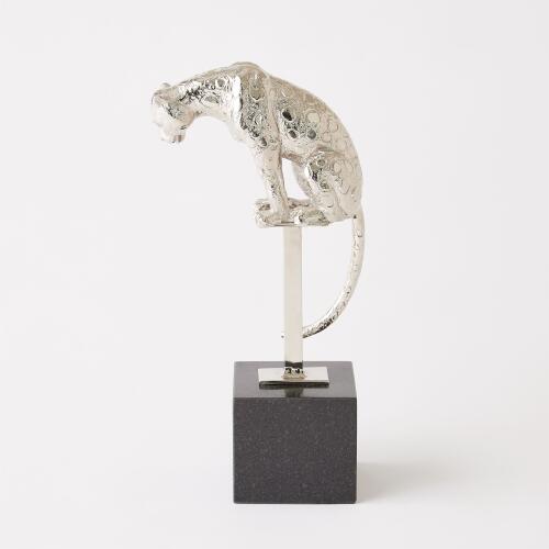 Perched Jaguar on Stand-Nickel