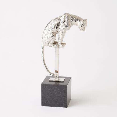 Perched Jaguar on Stand-Nickel