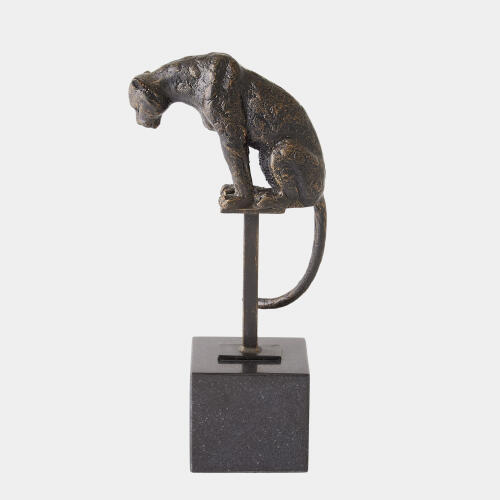 Perched Jaguar on Stand-Bronze