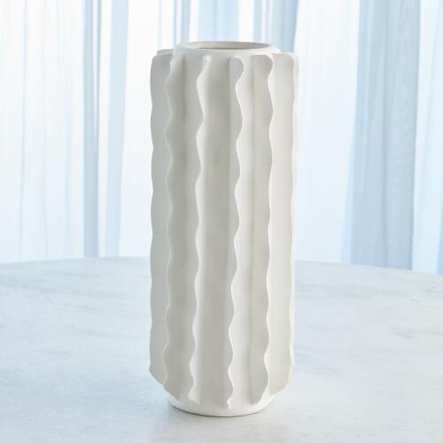 Frilled Vase-Matte White
