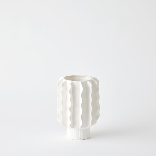 Frilled Vase-Matte White