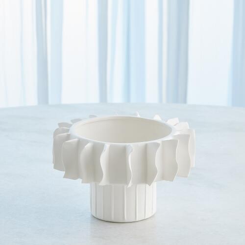 Frilled Bowl-Matte White