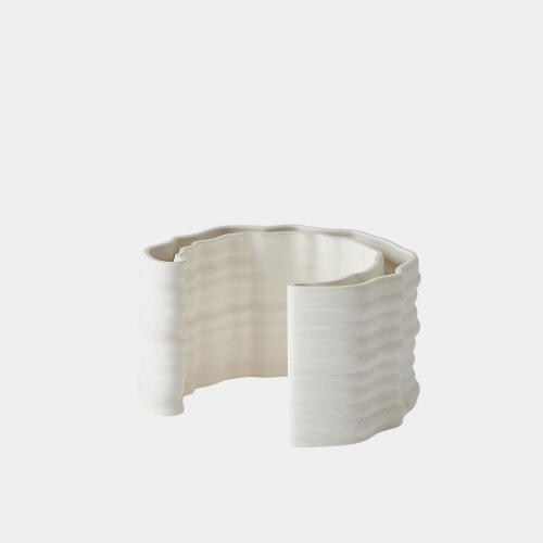 Sheldon Crescent Printed Vase-Matte White