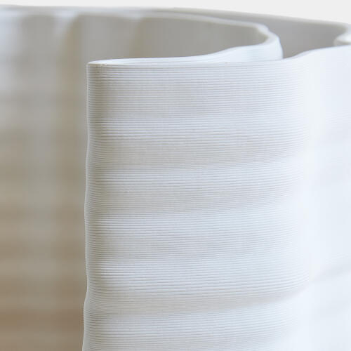 Sheldon Crescent Printed Vase-Matte White