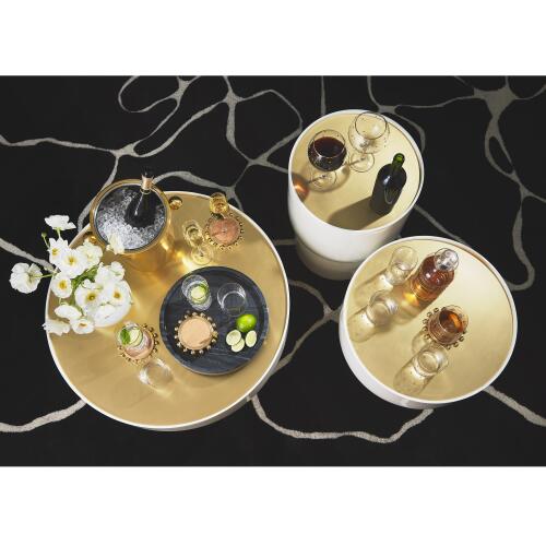 Celebration Highball Glasses-Clear w/Gold Dots