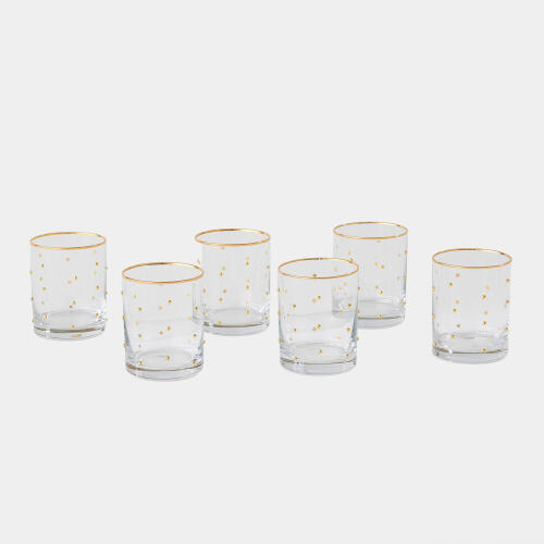 celebration dof glasses-clear w/gold dots