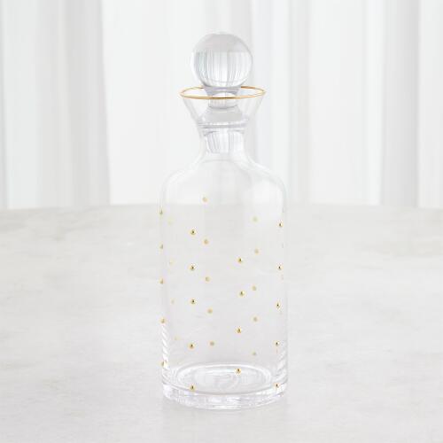 Celebration Decanter-Clear w/Gold Dots