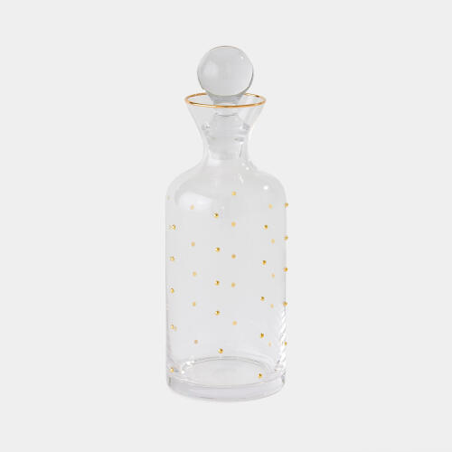 celebration decanter-clear w/gold dots