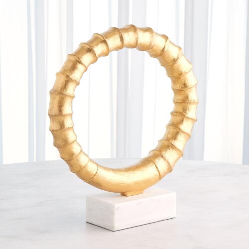 Infinity Horn Sculpture-Gold Leaf