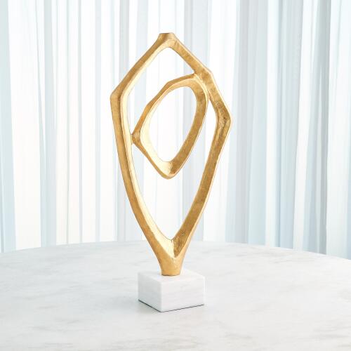 Interplay Sculpture-Gold Leaf