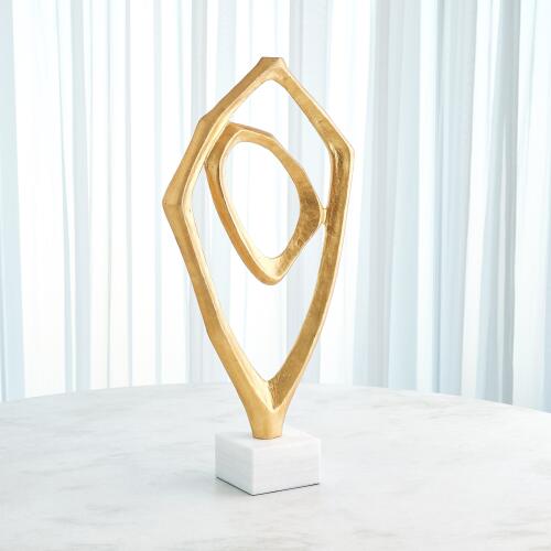 Interplay Sculpture-Gold Leaf