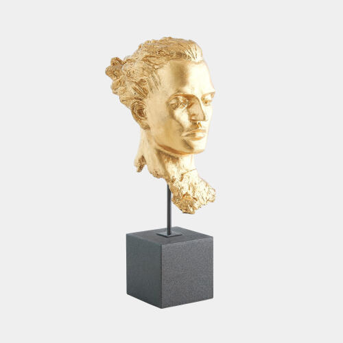 Belenus Gilded Portrait Sculpture-Gold Leaf