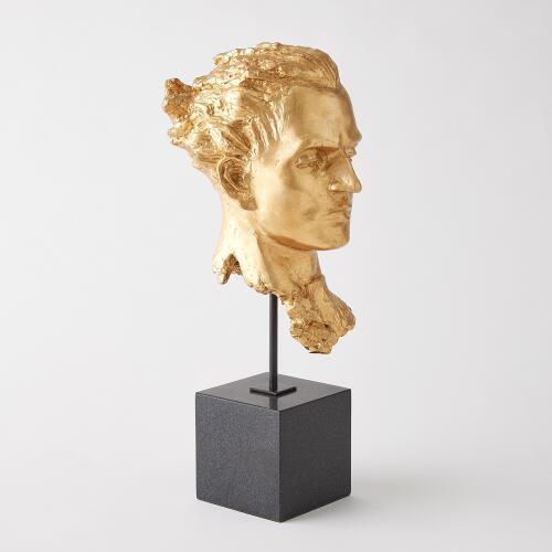 Gilded Portrait Sculpture-Gold Leaf