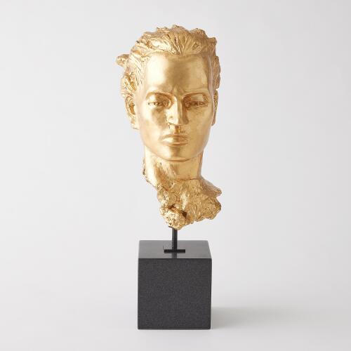 Gilded Portrait Sculpture-Gold Leaf