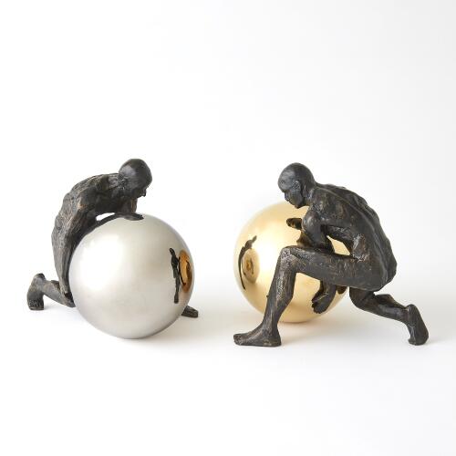 Boulder Man-Bronze w/Brass Sphere