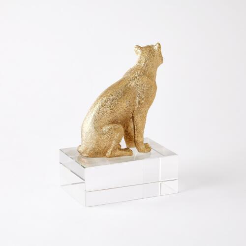 Lion & Lioness Sculpture-Brass/Crystal