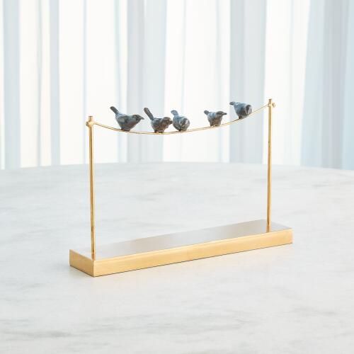 Birds on a Wire-Gold Leaf