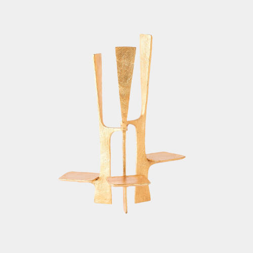 Triune Candleholder-Gold Leaf